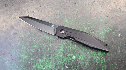 Kizer Spot Folding Knife Black Aluminum Handle 154CM Clip Point Plain Black (NEW)