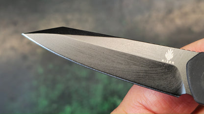 Kizer Spot Folding Knife Black Aluminum Handle 154CM Clip Point Plain Black (NEW)