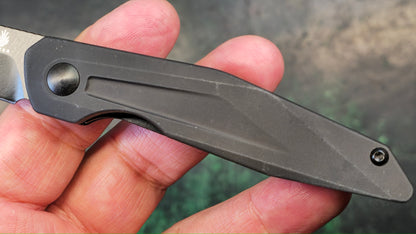 Kizer Spot Folding Knife Black Aluminum Handle 154CM Clip Point Plain Black (NEW)