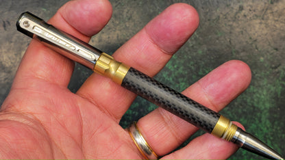 TWOSUN PEN06 TACTICAL POCKET PEN TITANIUM BRASS CARBON FIBER ALLOY BODY (NEW)