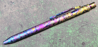 TWOSUN PEN54 Push Button Pen Color Titanium Body Black Ink (NEW)