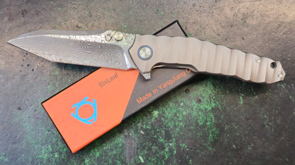 SIXLEAF SL-67 RWL34+PMC27 Blade Titanium Handle (NEW - OPEN BOX)