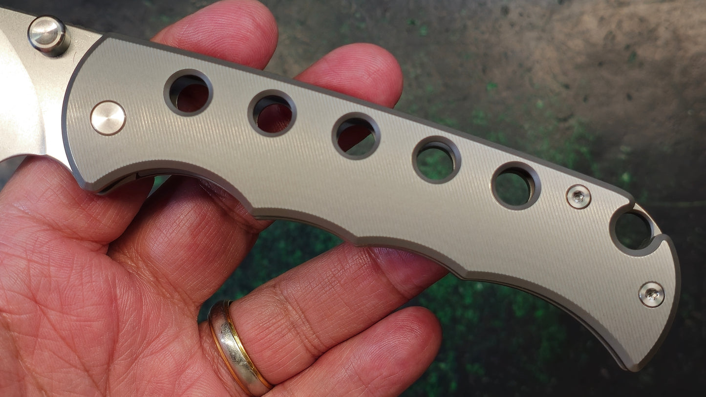 TWOSUN TS574 Wong Design Titanium Handle Folding Knife K110 Drop Point Blade (NEW)