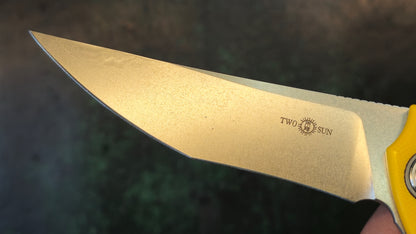 TWOSUN TS157 Yellow G10/Titanium Handle D2 (NEW)