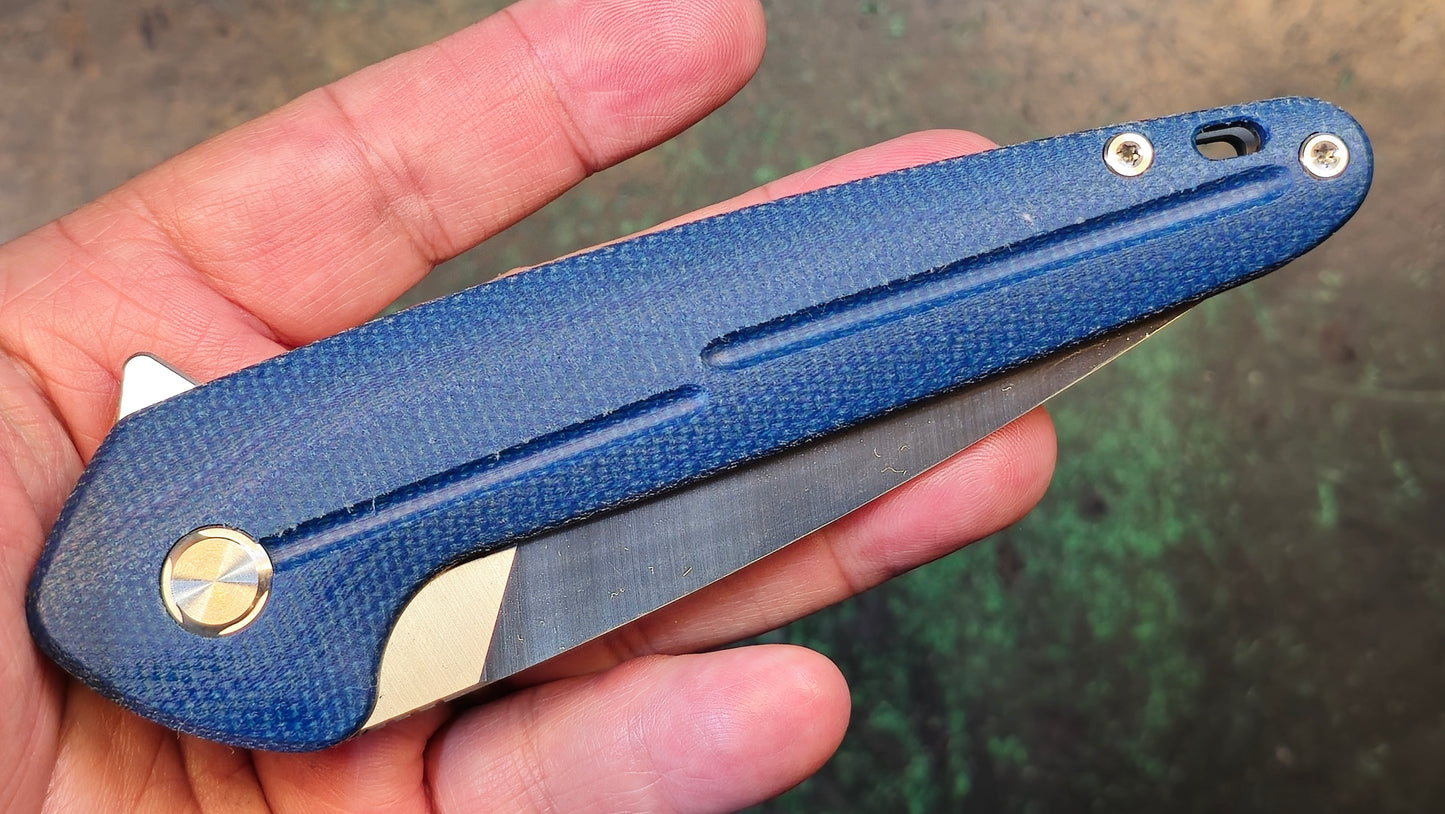 TWOSUN TS504 Blue Micarta Handle D2 (NEW)