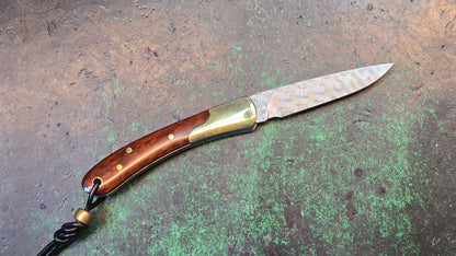 TWOSUN TS252 SLIPJOINT Dimascus Hard wood Brass (NEW)