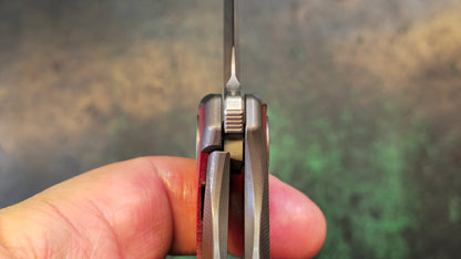 TWOSUN TS419 Rihe Design Titanium/Red "LINEN" Micarta Handle D2 (NEW)