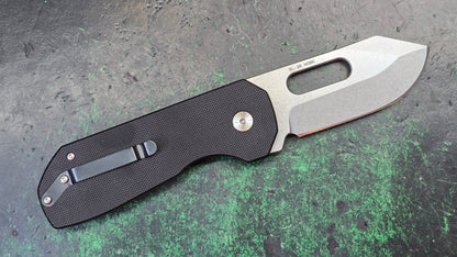 SixLeaf SL-38 Black G10 Handle M390 Stonewash (NEW - OPEN BOX)