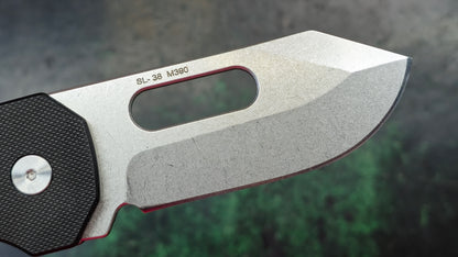 SixLeaf SL-38 Black G10 Handle M390 Stonewash (NEW - OPEN BOX)