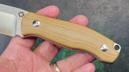 Sixleaf SL-63 Fixed Blade Brown Micarta Crowned 9Cr14MoV NEW - OPEN BOX)
