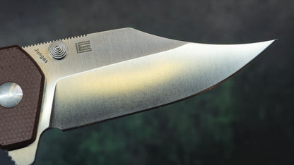 Kizer Junges Flipper 3.06" N690 Satin Bowie Brown Micarta (NEW - NO BOX)