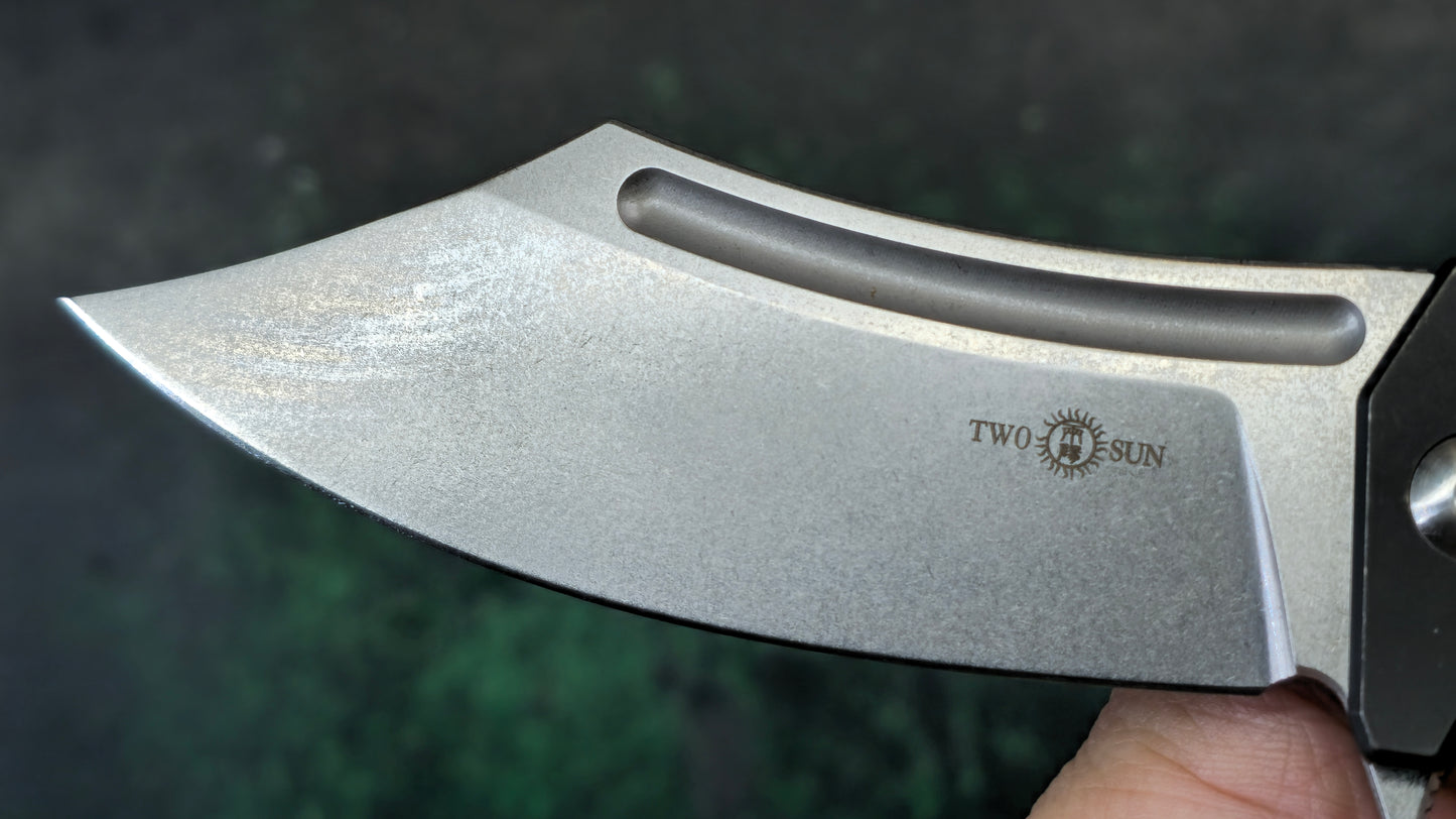TWOSUN TS442 Black Micarta Titanium Handle N690 (NEW)