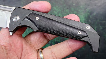 TWOSUN TS442 Black Micarta Titanium Handle N690 (NEW)