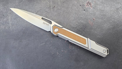 SRM Fantasy Folding Knife Brown Titanium/G10 Handle N690 (NEW)