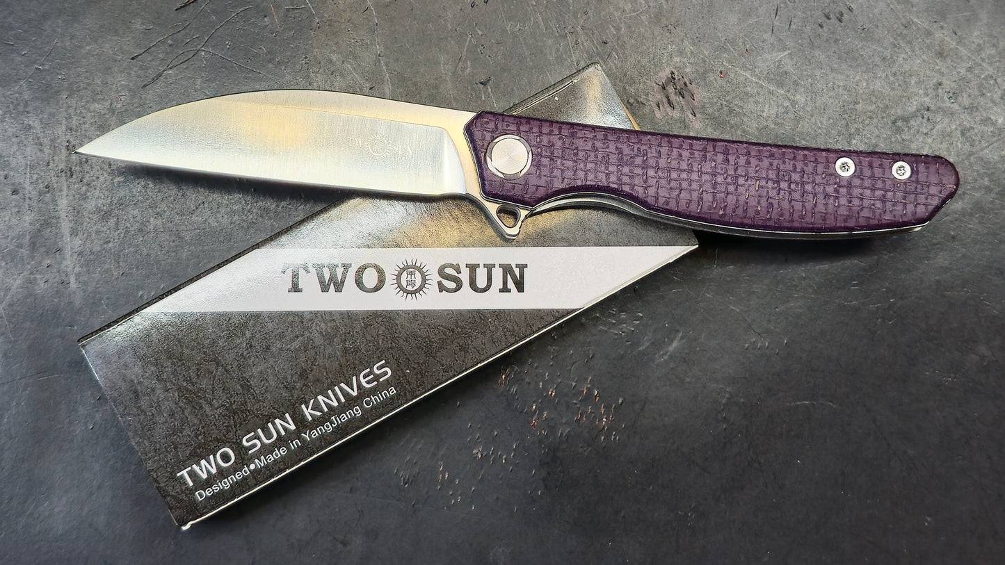 TWOSUN TS111 Micarta (DYED PURPLE) D2 (USED)