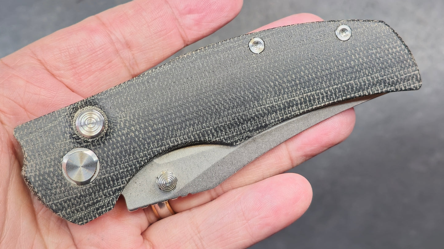 TWOSUN TS398 Button Lock Micarta D2 (NEW - OPEN BOX)