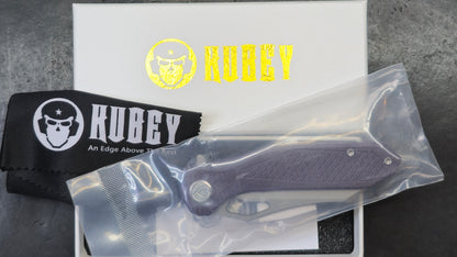 KUBEY Drake Purple G10 3.46" Sandblast Bohler M390 (NEW)