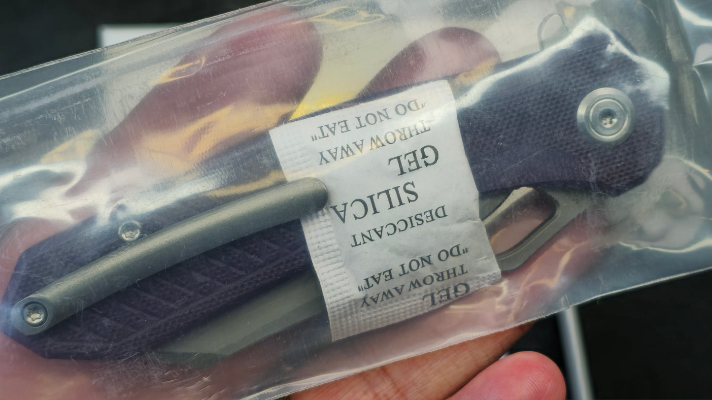 KUBEY Drake Purple G10 3.46" Sandblast Bohler M390 (NEW)