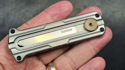 KERSHAW Cybernet Manual Sliding Button Gray Stainless Steel Handle D2 Spear Point (NEW)