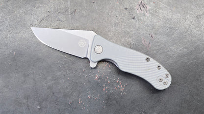 Off-Grid Knives Baby Rhino DLC COATED Sandvik 14C28N Gray G10 (NEW)