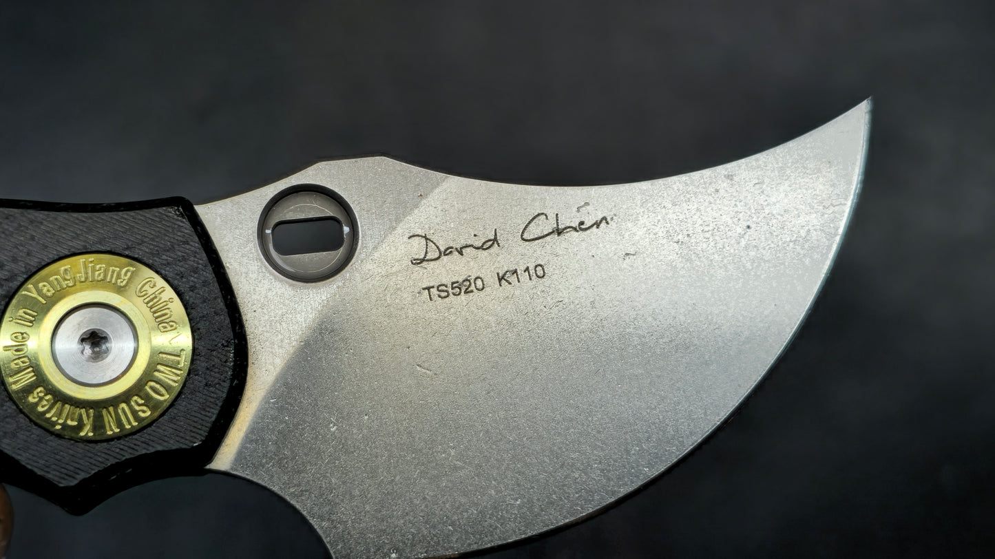 TwoSun TS520 Micro Mini Fixed Blade Black Micarta K110 (NEW)