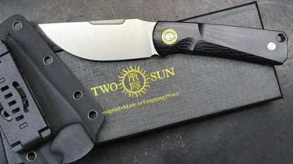 TwoSun TS521 Fixed Blade Micarta K110 Plain Edge (NEW)