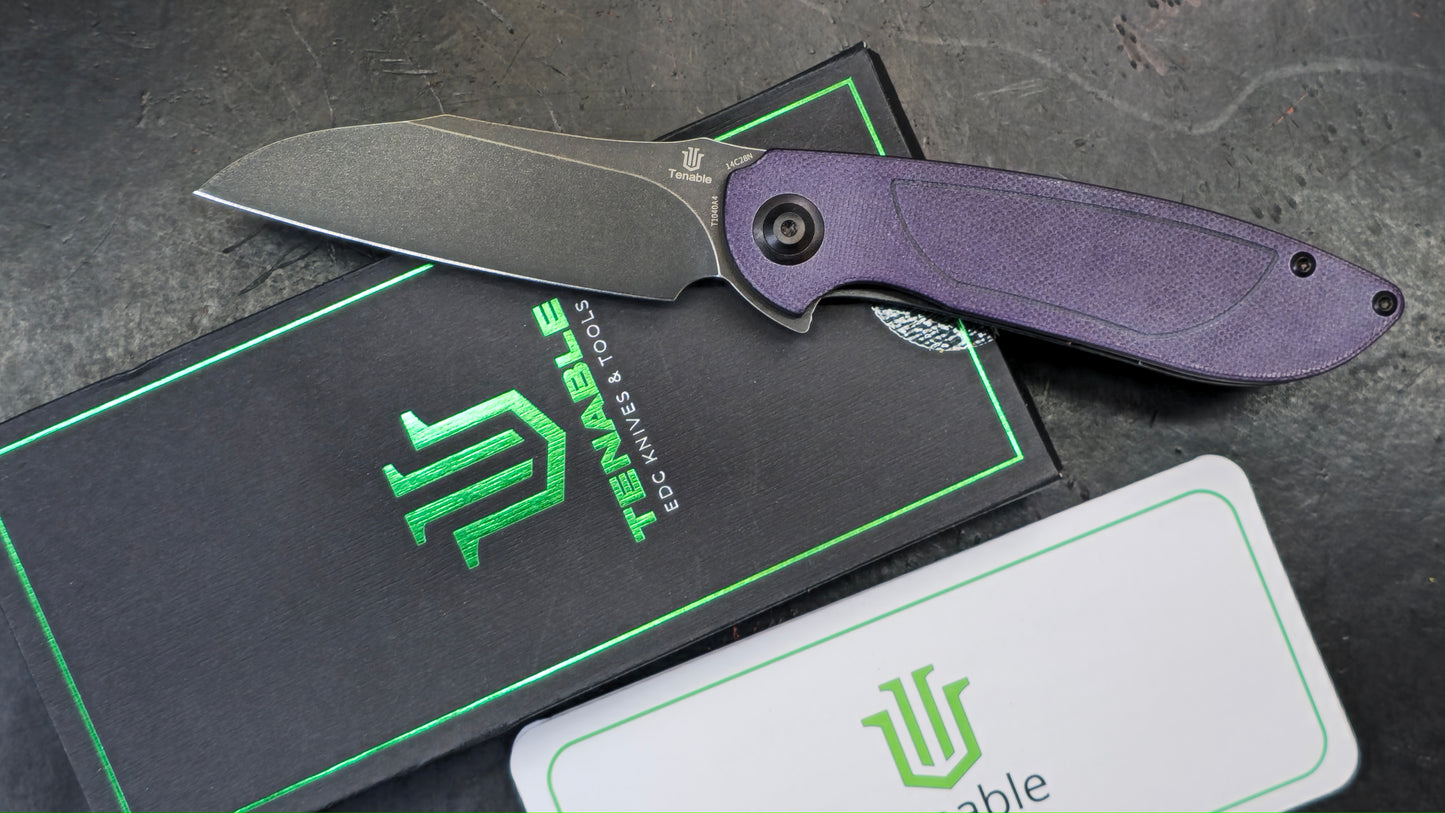 Tenable Prometheus Purple/Black G10 Handle 14C28N (NEW)