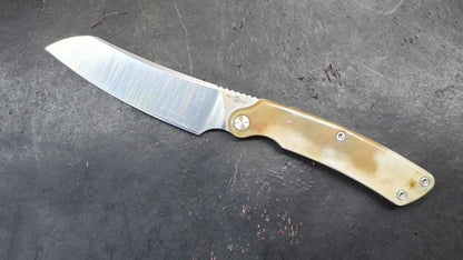 TwoSun TS278 Fixed Blade Bone/Copper Handle 14C28N Drop Point (NEW)