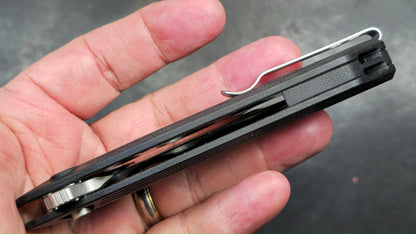 Kubey Basilisk Folding Knife Black G10 Handle 14C28N Tanto Point (NEW)