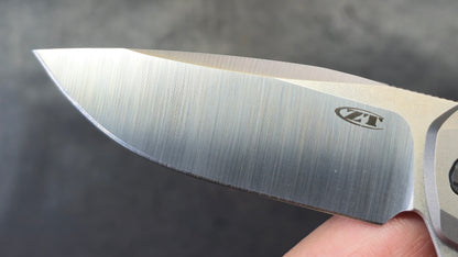 Zero Tolerance ZT0044 Button Lock Silver Titanium Handle S45VN (NEW)
