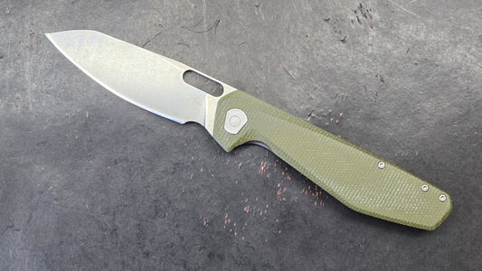 Gerber Slimsada Framelock Folding Knife Olive Micarta Handle D2