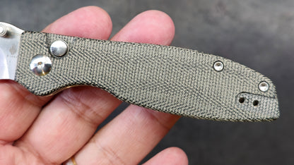 KIZER Cryptid Button Lock Black Micarta 2.9" Satin 154CM (NEW)