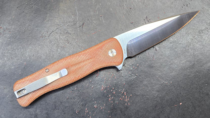 Trivisa Dor-04BR Brown Micarta 14C28N Plain Edge Satin (USED)