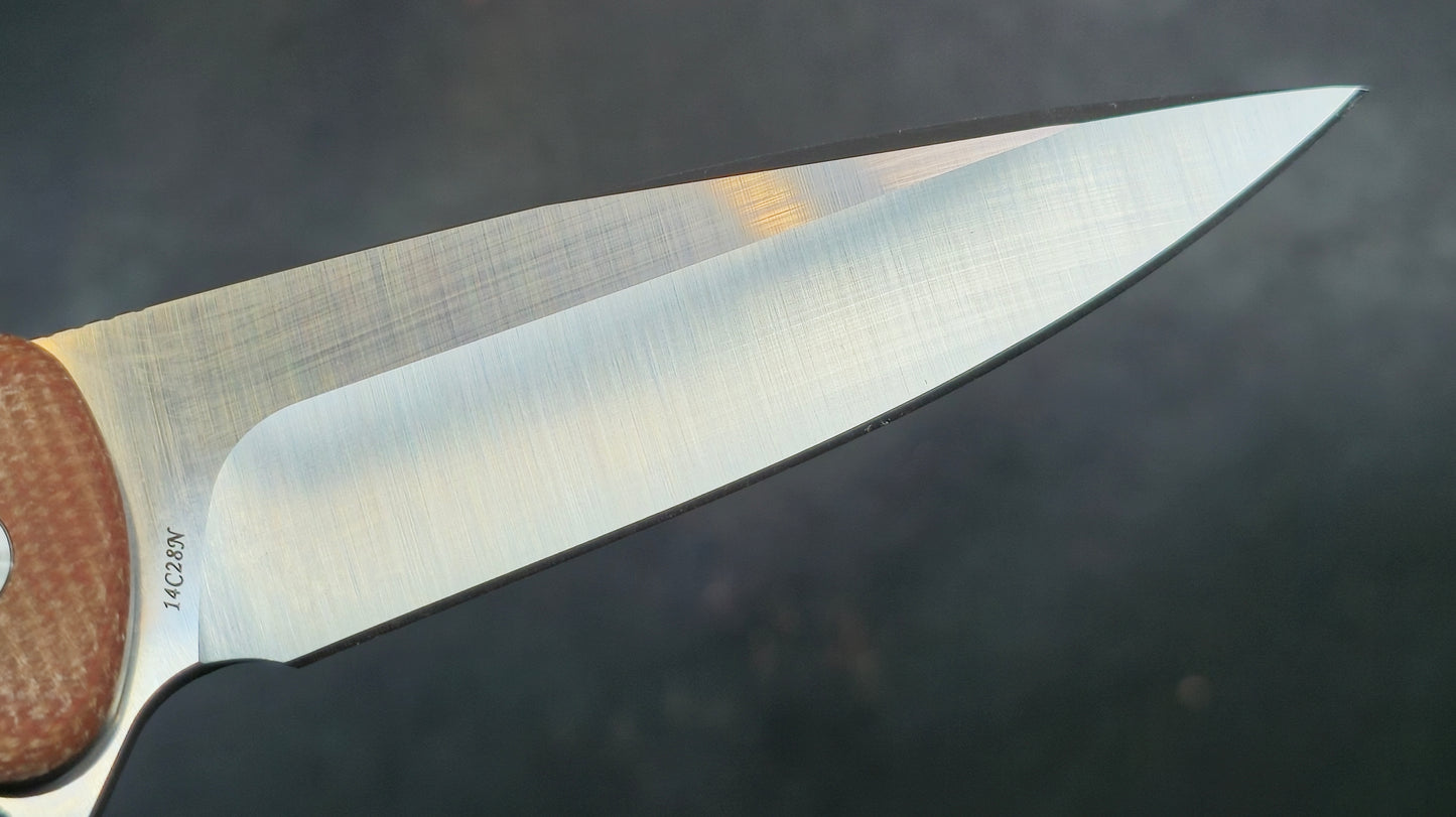 Trivisa Dor-04BR Brown Micarta 14C28N Plain Edge Satin (USED)