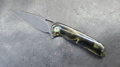 TRIVISA SGR-07 Folding Knife Brass Epoxy Resin Handle 10Cr15CoMoV (USED)