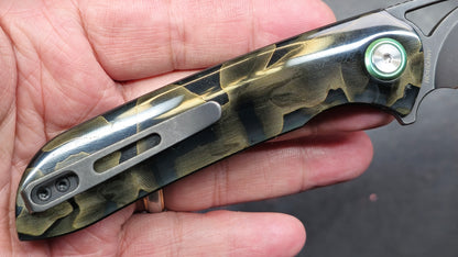 TRIVISA SGR-07 Folding Knife Brass Epoxy Resin Handle 10Cr15CoMoV (USED)