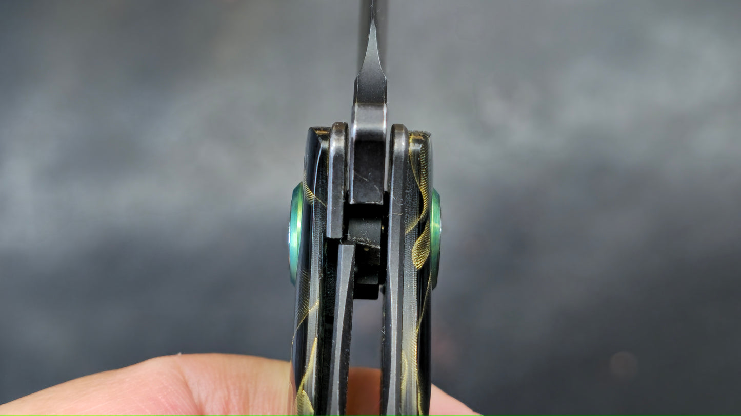TRIVISA SGR-07 Folding Knife Brass Epoxy Resin Handle 10Cr15CoMoV (USED)