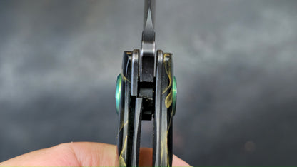 TRIVISA SGR-07 Folding Knife Brass Epoxy Resin Handle 10Cr15CoMoV (USED)