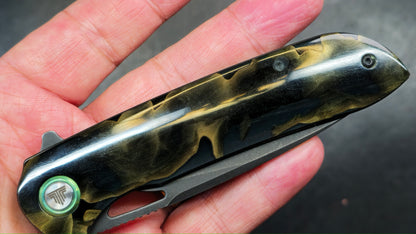 TRIVISA SGR-07 Folding Knife Brass Epoxy Resin Handle 10Cr15CoMoV (USED)