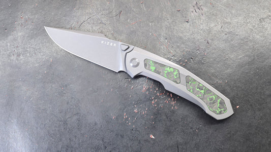 Kizer Feweed Toxic Storm Titanium/Fat Carbon Handle S90V (NEW)