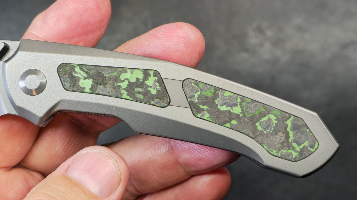 Kizer Feweed Toxic Storm Titanium/Fat Carbon Handle S90V (NEW)