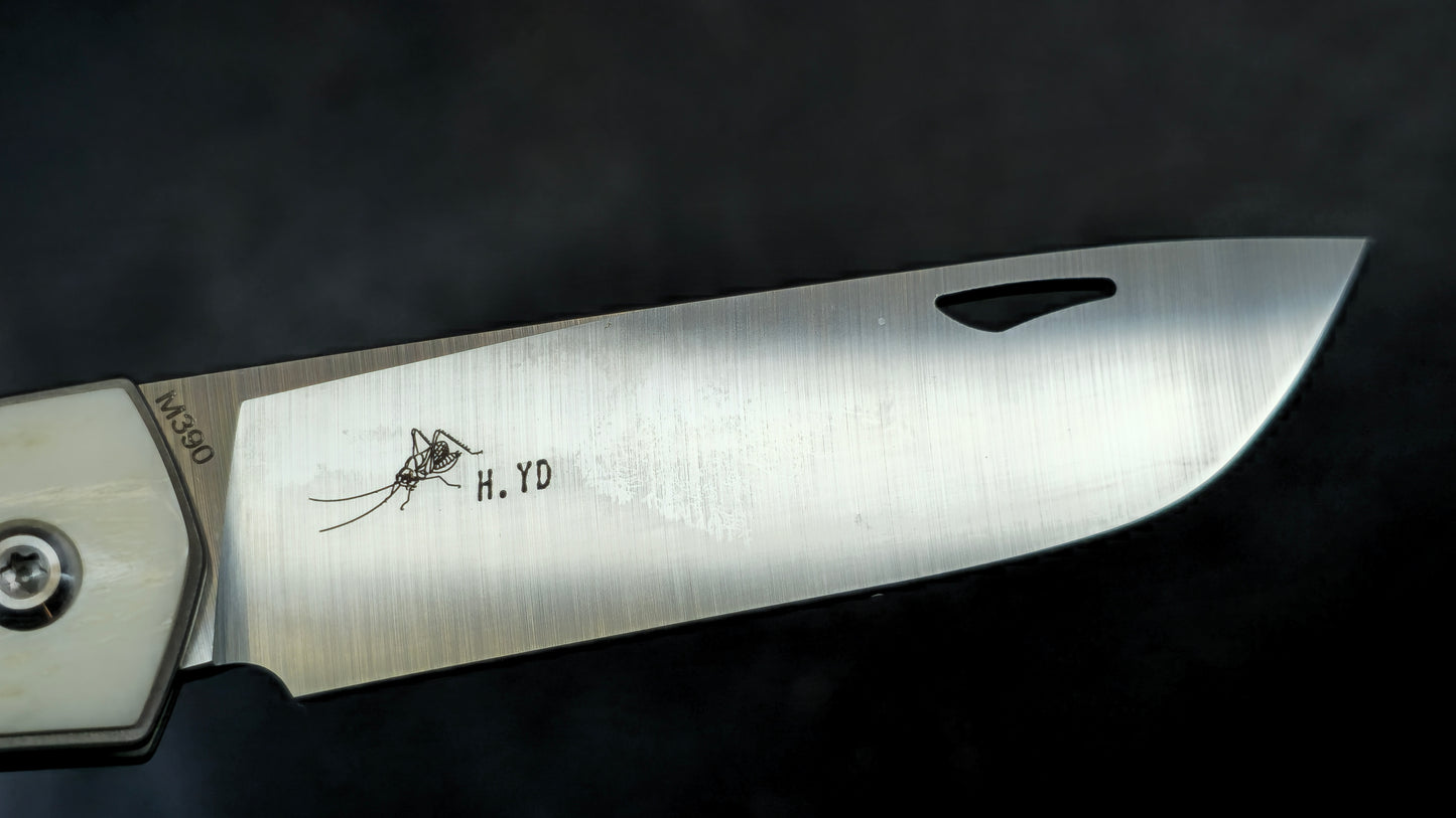 TWOSUN TS161 Slip Joint Titanium Bone M390 (NEW)