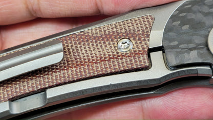 TWOSUN TS142 INTEGRAL Titanium Carbon Fiber Micarta M390 (USED)