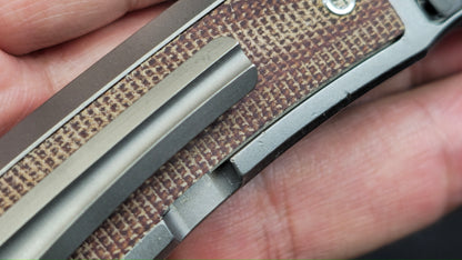 TWOSUN TS142 INTEGRAL Titanium Carbon Fiber Micarta M390 (USED)
