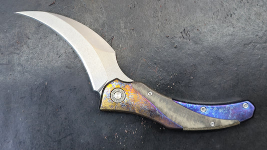TWOSUN TS348 Micarta Titanium (Anodized Color) D2 (NEW)