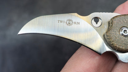 TWOSUN TS181 Micarta Titanium 14C28N (NEW)