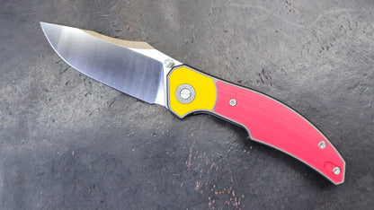 TWOSUN TS416 Titanium & Red/Yellow G10 Inlay D2 (NEW)