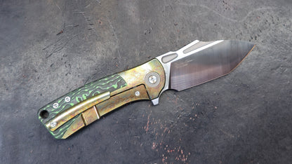 TWOSUN TS508 ANODIZED Titanium & Carbon Fiber Handle M390 (NEW)