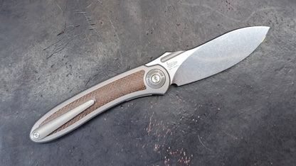 TWOSUN TS481 Titanium Handle Micarta Inlay 14C28N (NEW)