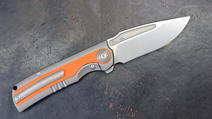 TWOSUN TS496 Titanium/Orange G10 Handle 14C28N (NEW)